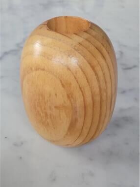 AARIKKA Finland Wood Vase 4.5" x 3" Scandinavian Minimal Round Cylinder 1970s
